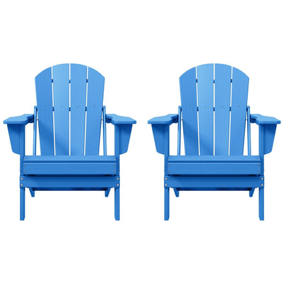 Polytrends Laguna Weather Resistant Outdoor Patio Folding Adirondack Chairs (Set of 2)