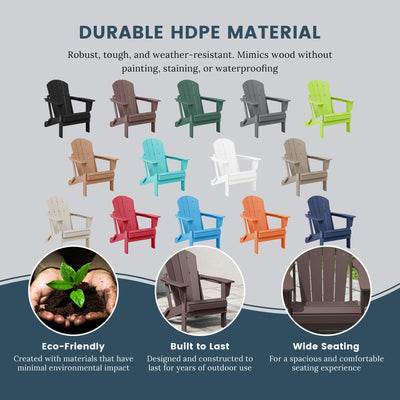 Polytrends Laguna Weather Resistant Outdoor Patio Folding Adirondack Chairs (Set of 2)