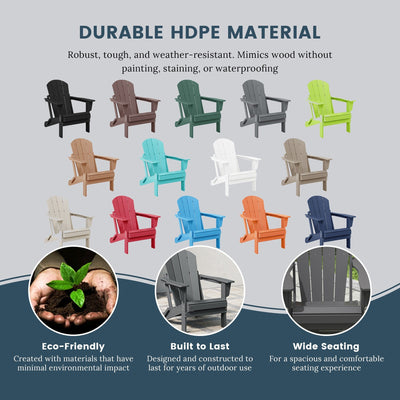 Polytrends Laguna Weather Resistant Outdoor Patio Folding Adirondack Chairs (Set of 2)