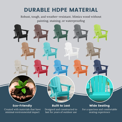 Polytrends Laguna Weather Resistant Outdoor Patio Folding Adirondack Chairs (Set of 2)