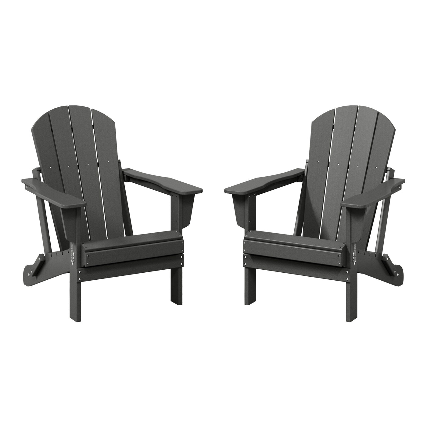 Polytrends Laguna Weather Resistant Outdoor Patio Folding Adirondack Chairs (Set of 2)