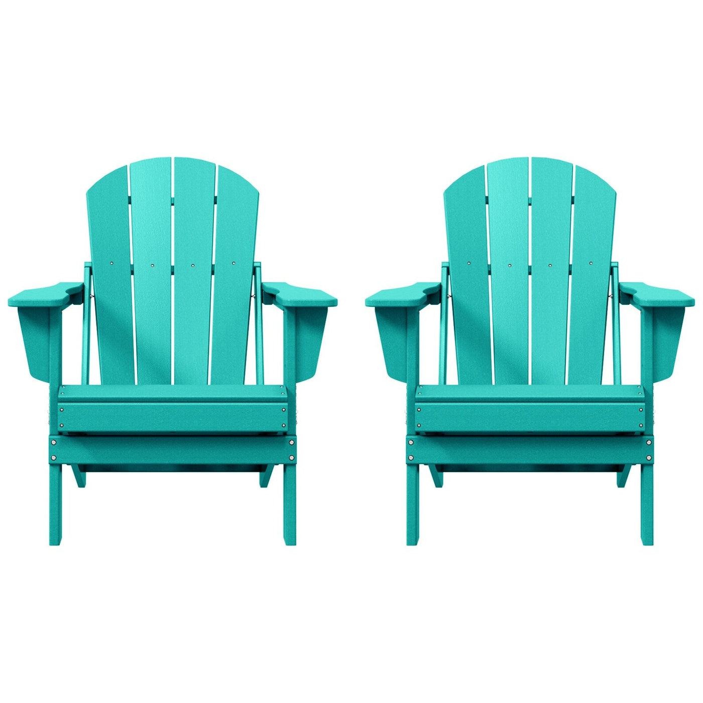 Polytrends Laguna Weather Resistant Outdoor Patio Folding Adirondack Chairs (Set of 2)