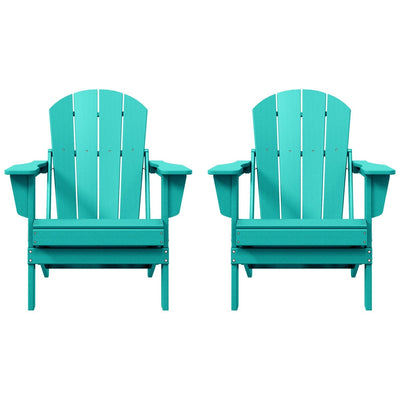 Polytrends Laguna Weather Resistant Outdoor Patio Folding Adirondack Chairs (Set of 2)