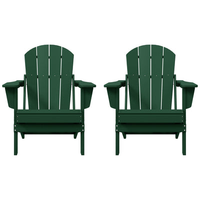Polytrends Laguna Weather Resistant Outdoor Patio Folding Adirondack Chairs (Set of 2)