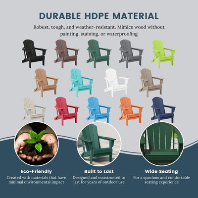 Polytrends Laguna Weather Resistant Outdoor Patio Folding Adirondack Chairs (Set of 4)