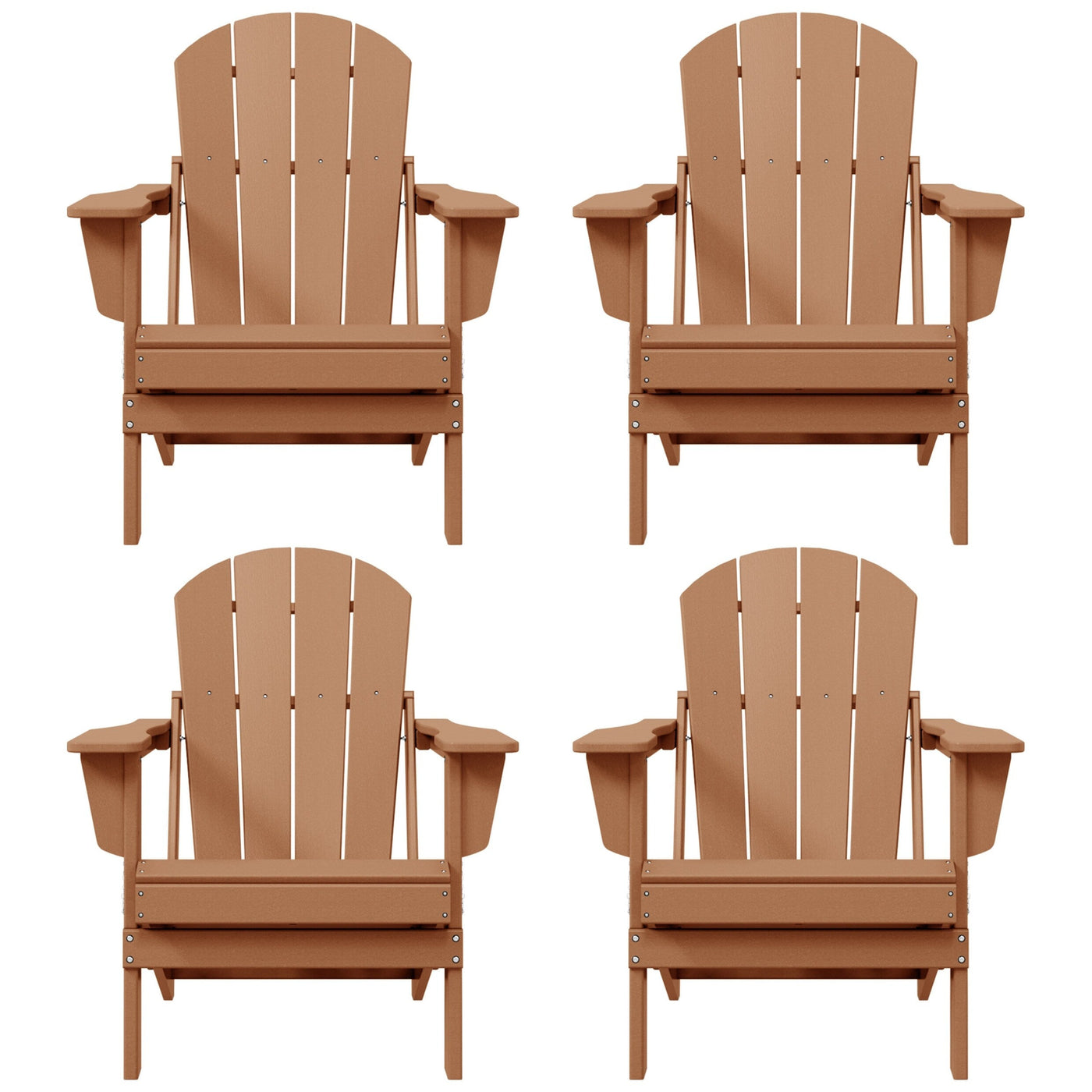 Polytrends Laguna Weather Resistant Outdoor Patio Folding Adirondack Chairs (Set of 4)