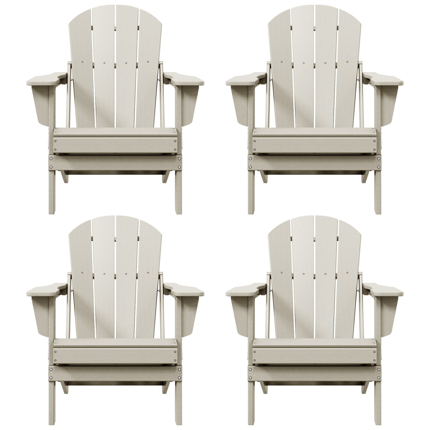 Polytrends Laguna Weather Resistant Outdoor Patio Folding Adirondack Chairs (Set of 4)