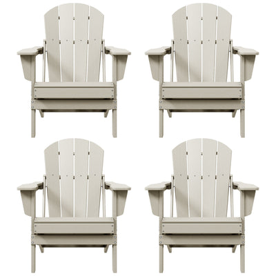 Polytrends Laguna Weather Resistant Outdoor Patio Folding Adirondack Chairs (Set of 4)
