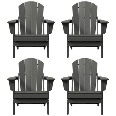 Polytrends Laguna Weather Resistant Outdoor Patio Folding Adirondack Chairs (Set of 4)