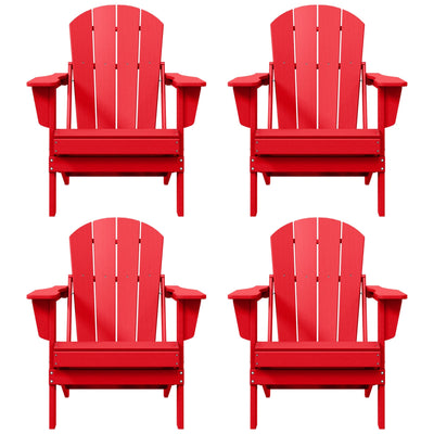 Polytrends Laguna Weather Resistant Outdoor Patio Folding Adirondack Chairs (Set of 4)