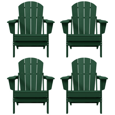 Polytrends Laguna Weather Resistant Outdoor Patio Folding Adirondack Chairs (Set of 4)