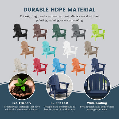 Polytrends Laguna Weather Resistant Outdoor Patio Folding Adirondack Chairs (Set of 4)