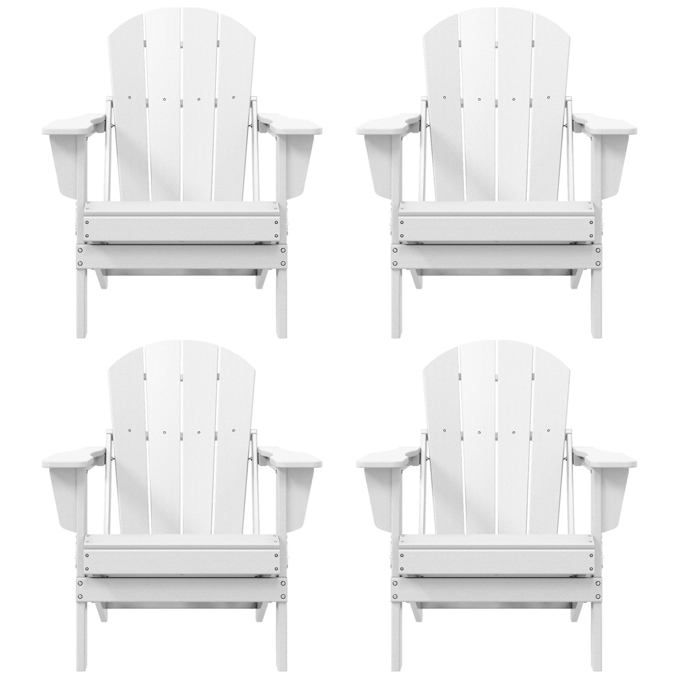 Polytrends Laguna Weather Resistant Outdoor Patio Folding Adirondack Chairs (Set of 4)