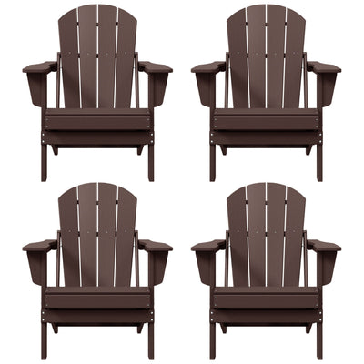 Polytrends Laguna Weather Resistant Outdoor Patio Folding Adirondack Chairs (Set of 4)
