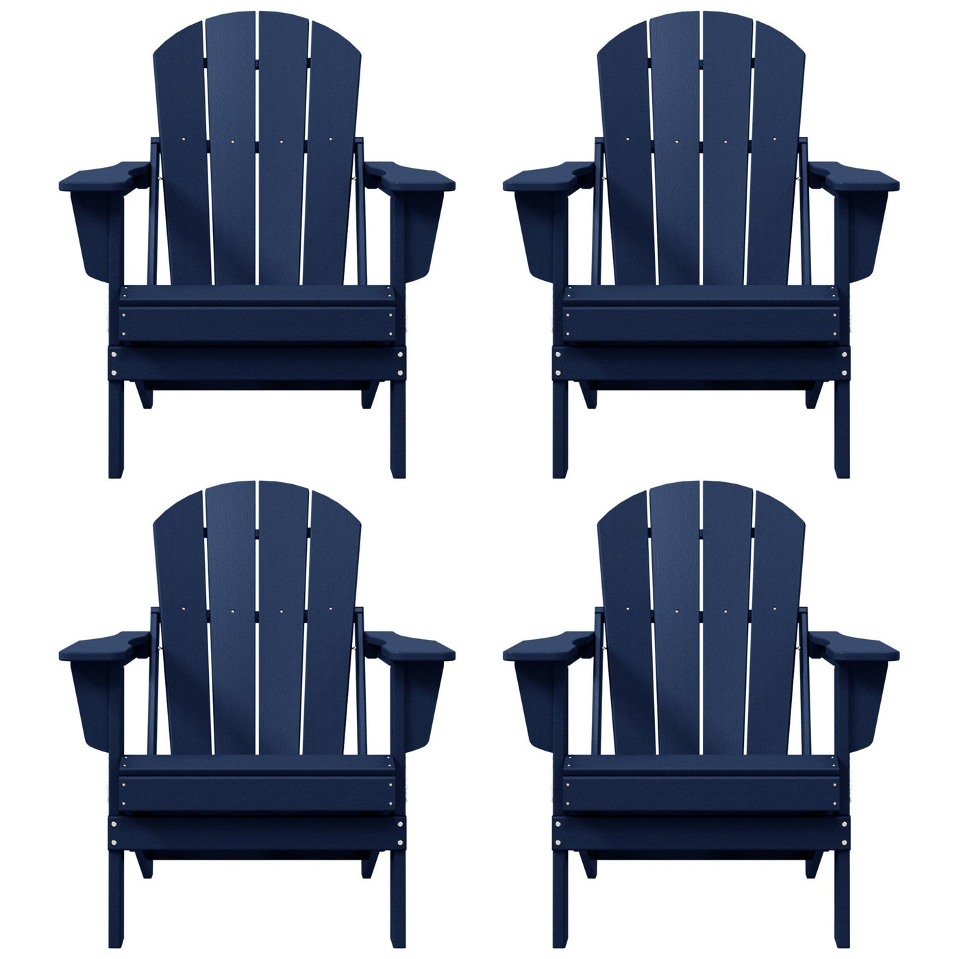 Polytrends Laguna Weather Resistant Outdoor Patio Folding Adirondack Chairs (Set of 4)