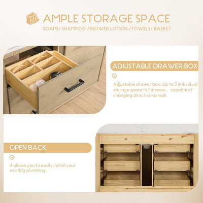 Porto Bath Vanity with White Quartz Stone Top without Mirror