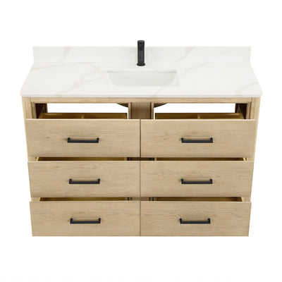 Porto Bath Vanity with White Quartz Stone Top without Mirror