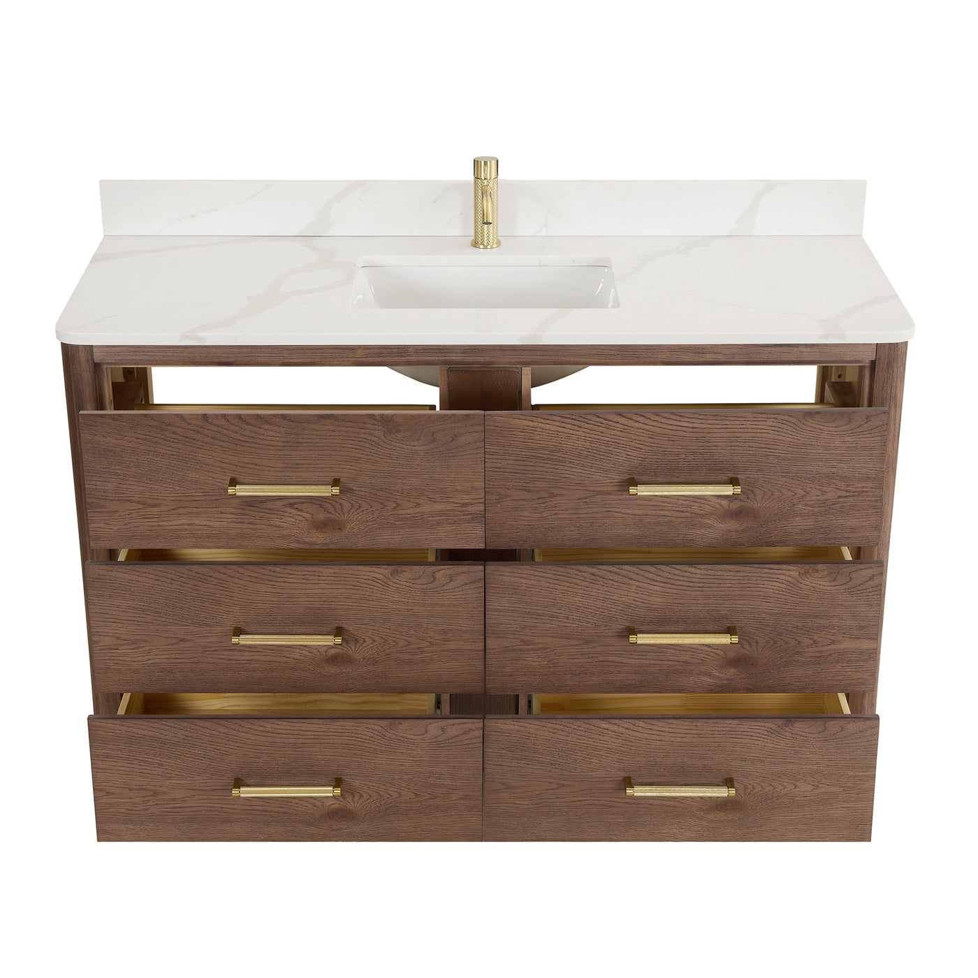 Porto Bath Vanity with White Quartz Stone Top without Mirror