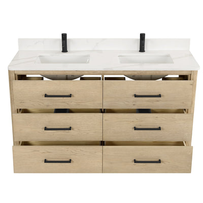 Porto Bath Vanity with White Quartz Stone Top without Mirror