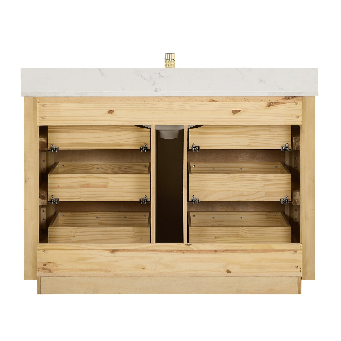 Porto Bath Vanity with White Quartz Stone Top without Mirror