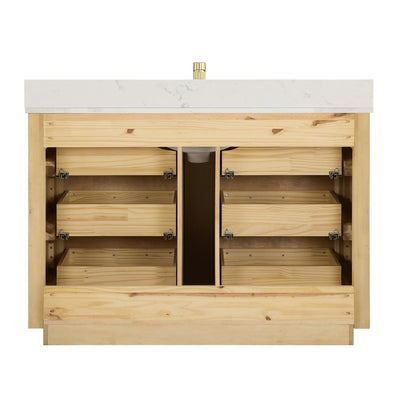 Porto Bath Vanity with White Quartz Stone Top without Mirror