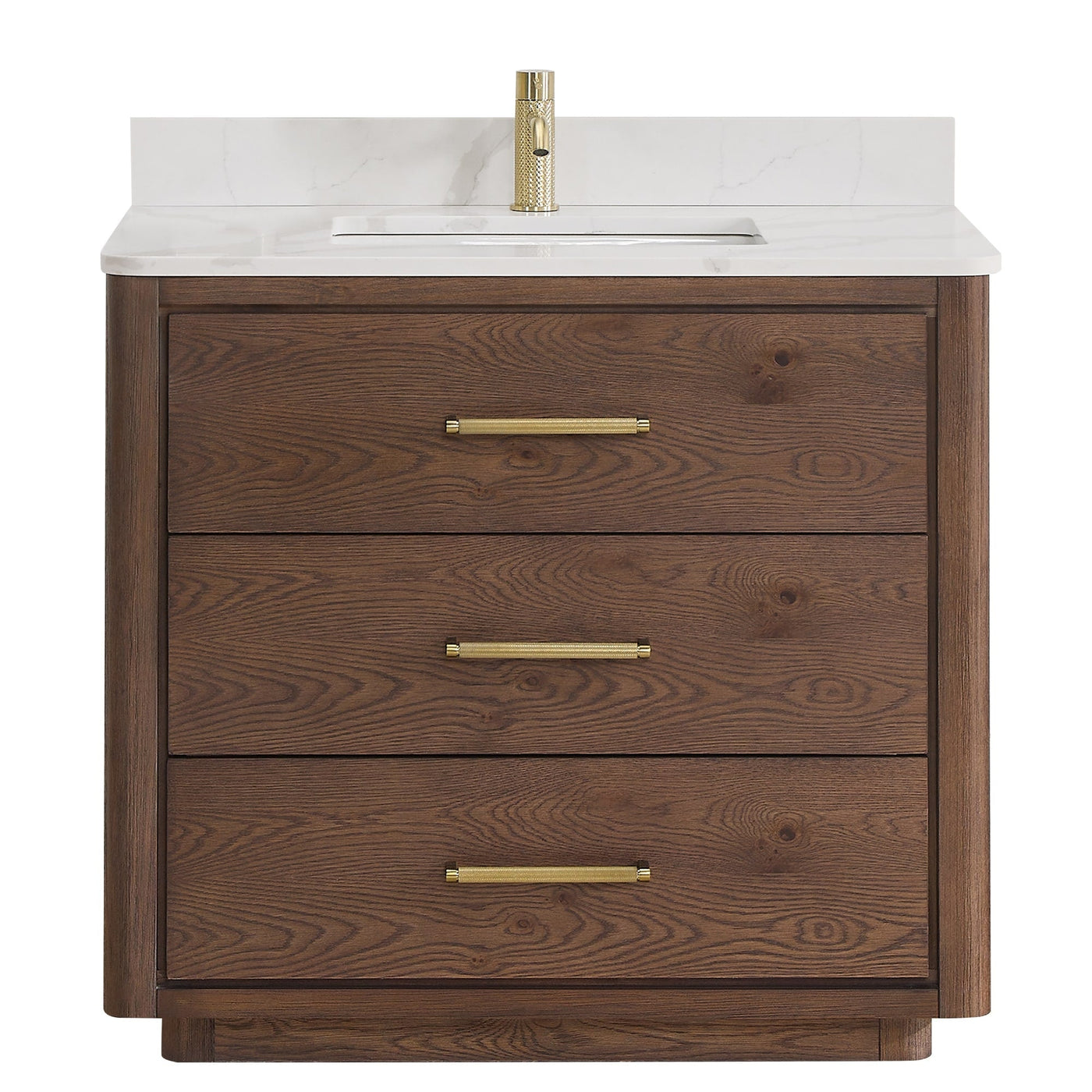 Porto Bath Vanity with White Quartz Stone Top without Mirror