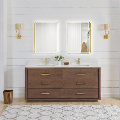Porto Bath Vanity with White Quartz Stone Top without Mirror