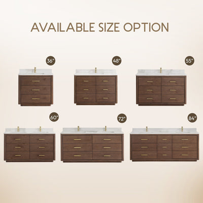 Porto Bath Vanity with White Quartz Stone Top without Mirror