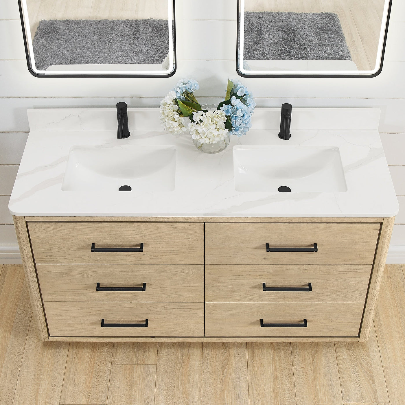 Porto Bath Vanity with White Quartz Stone Top without Mirror