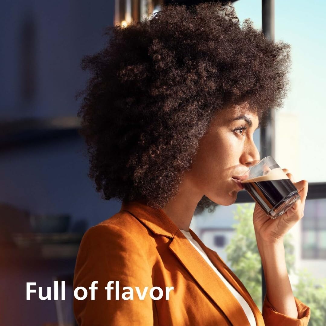 Premium Espresso Machine, 12 Hot/Iced Coffees, LatteGo System, Ceramic Grinder, Black Chrome