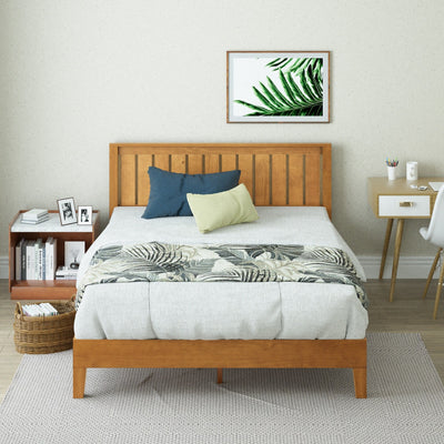 Priage by ZINUS Rustic Pine Deluxe Wood Platform Bed Frame