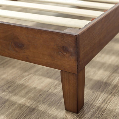 Priage by Zinus Deluxe Antique Espresso Solid Wood Platform Bed