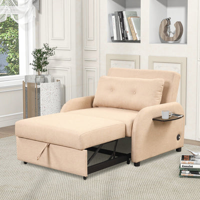 Pull Out Sofa Sleeper 3 in 1 with 2 Wing Table