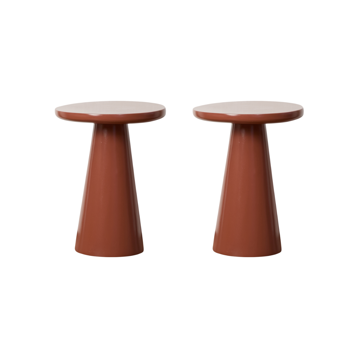 Leandro Outdoor Side Table - Clay Gloss Set of Two Bundle