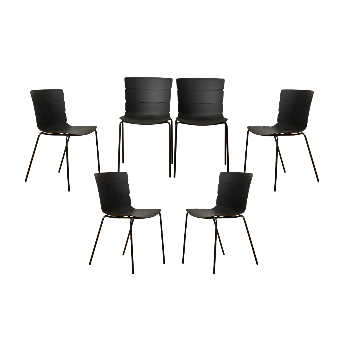Ravello Outdoor Dining Chair - Black Set Of Six Bundle