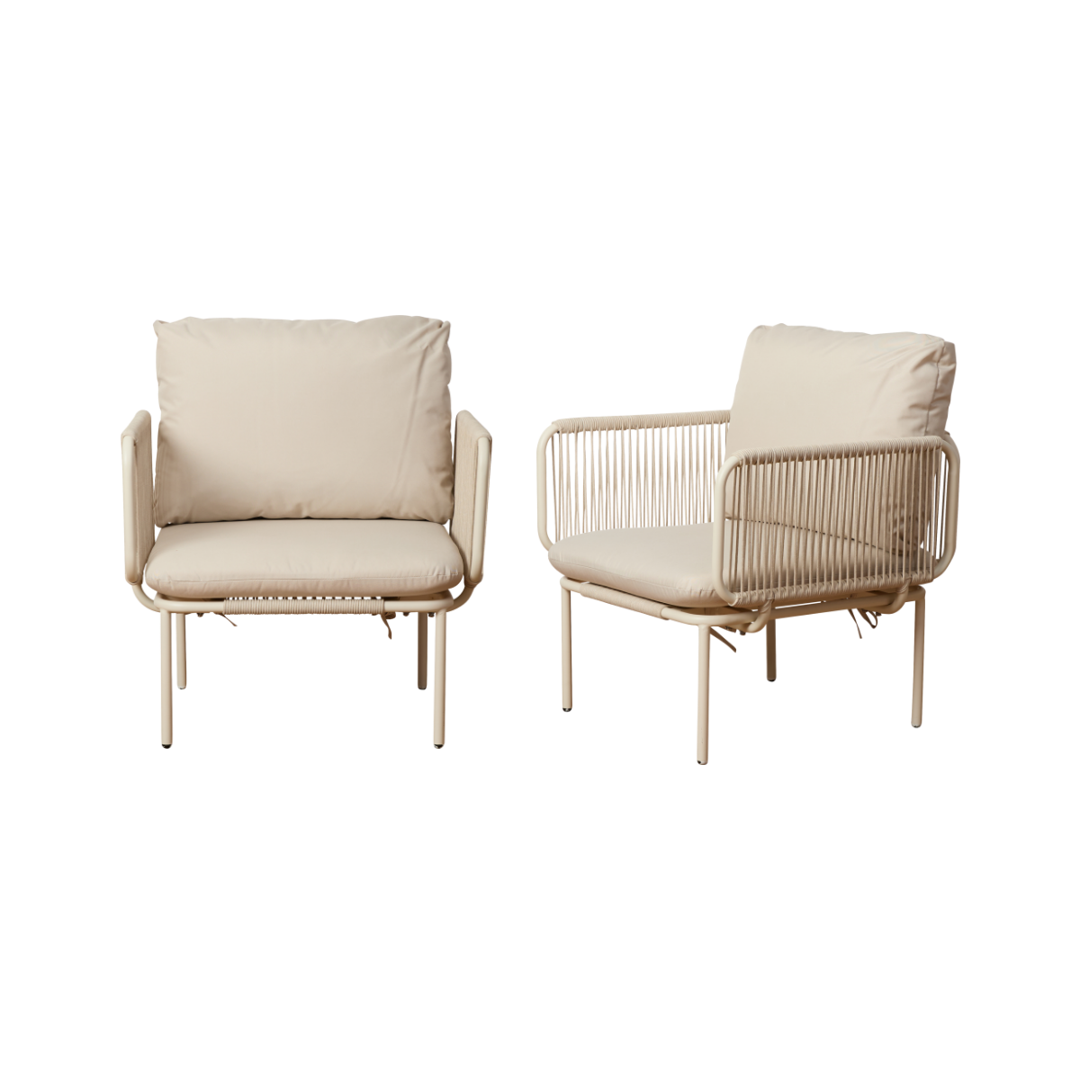 Sorrento Outdoor Armchair - Beige Set of Two Bundle
