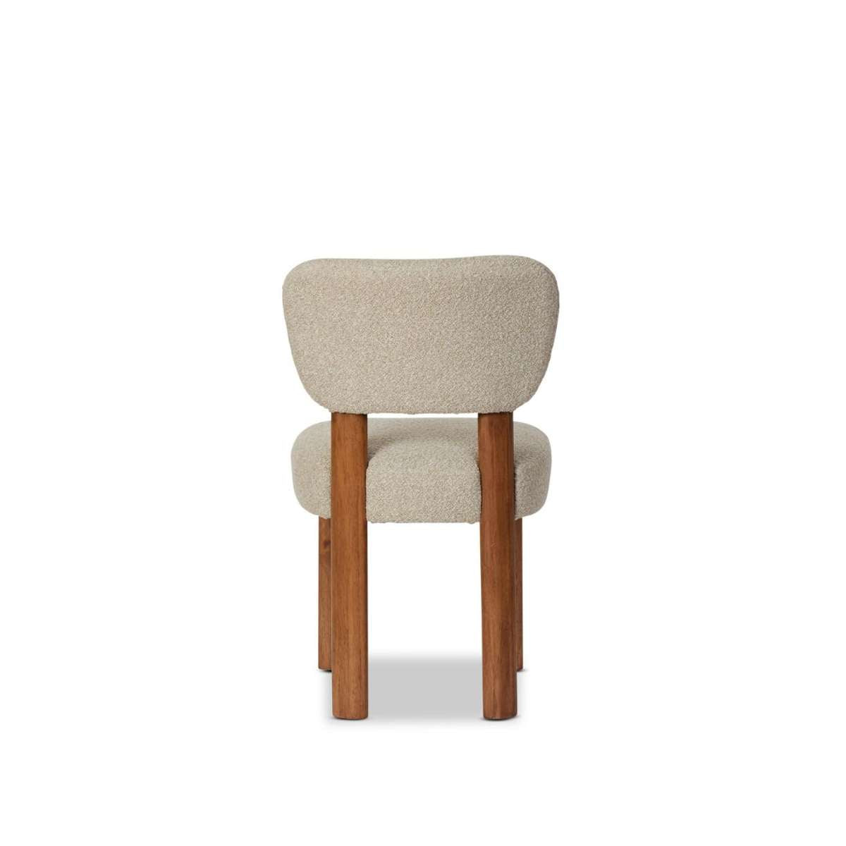 Coco Boucle Dining Chair - Set of 2 - Cream/Walnut