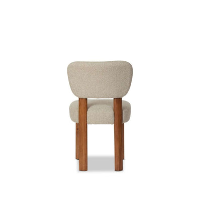 Coco Boucle Dining Chair - Set of 2 - Cream/Walnut