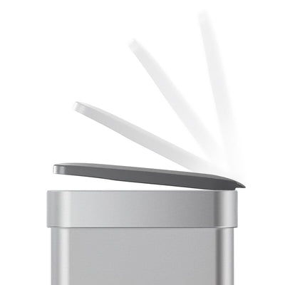 Qualiazero 16 Gal (8 Gal dual unit) Rectangular Recycle Step Can - Stainless Steel