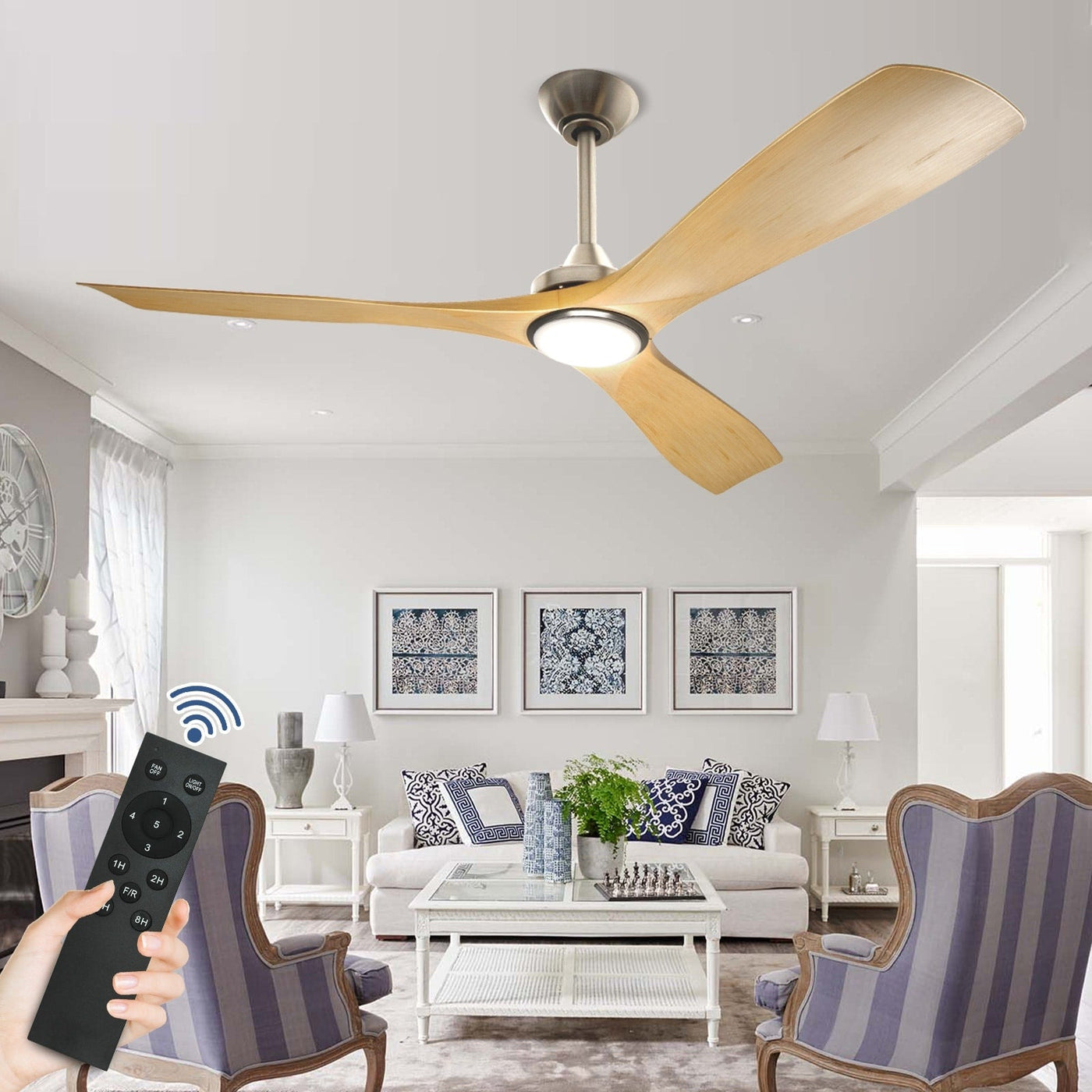 Remote Ceiling Fan with Lights Flush Mount