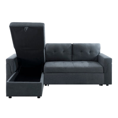 Convertible Reversible Sectional Sofa with Pull-Out Sleeper Bed, Hidden Storage Chaise, and Durable Legs