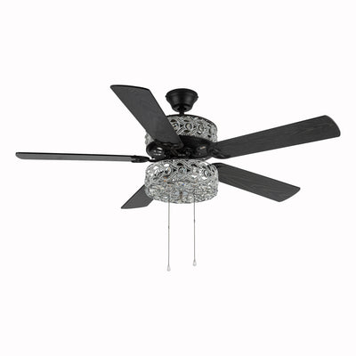 River of Goods Olivia Oil Rubbed Bronze Finish/ Crystal 52-inch LED Ceiling Fan - 52L x 52W x 18.25H - 52L x 52W x 18.25H
