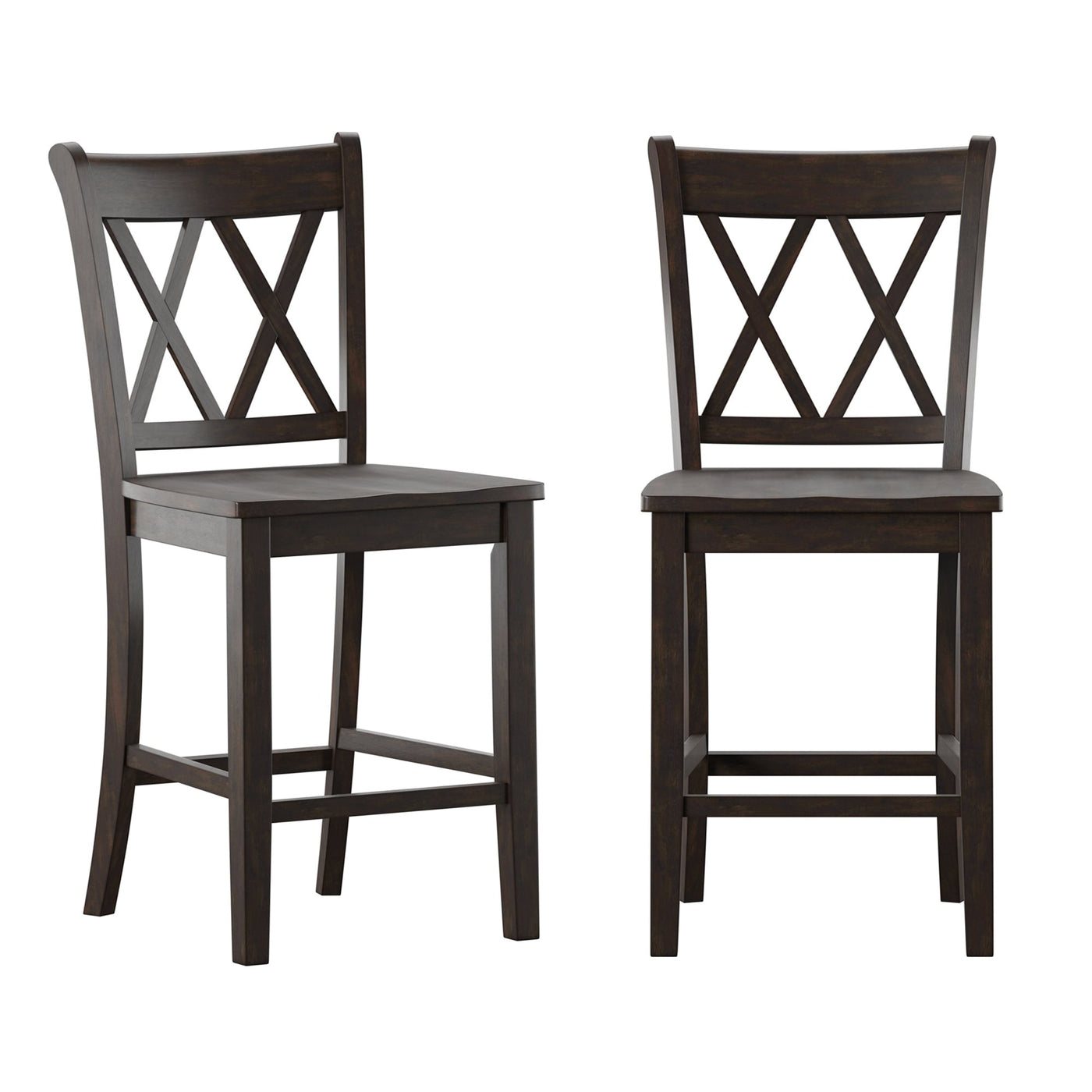 Ronda Double X-Back Counter Height Chairs (Set of 2)