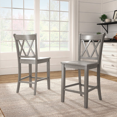 Ronda Double X-Back Counter Height Chairs (Set of 2)