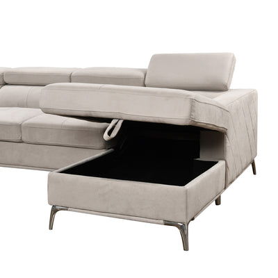 Roomfitters 122 Oversized Sectional Sofa Couch with Chaise Storage, Contemporary U-Shaped 7-Seater Sofa
