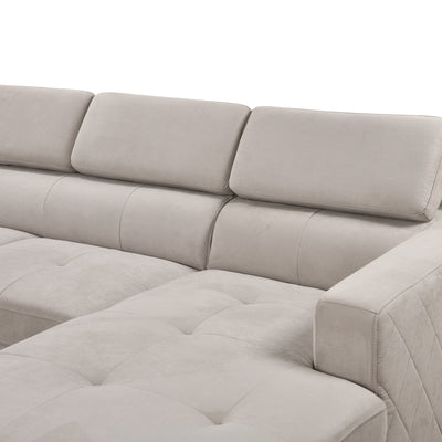 Roomfitters 122 Oversized Sectional Sofa Couch with Chaise Storage, Contemporary U-Shaped 7-Seater Sofa