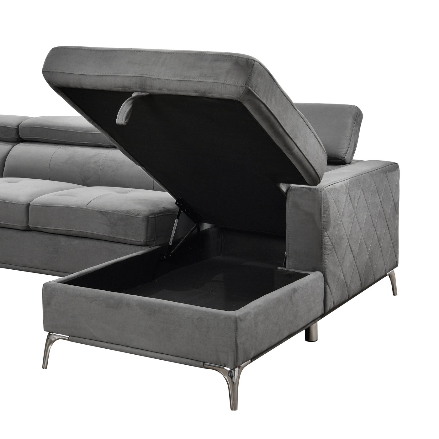 Roomfitters 122 Oversized Sectional Sofa Couch with Chaise Storage, Contemporary U-Shaped 7-Seater Sofa