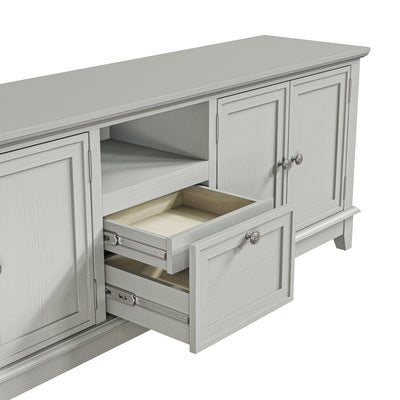 Rustic 72-Inch TV Stand with Adjustable Shelves, Hidden Storage - 72 in Width