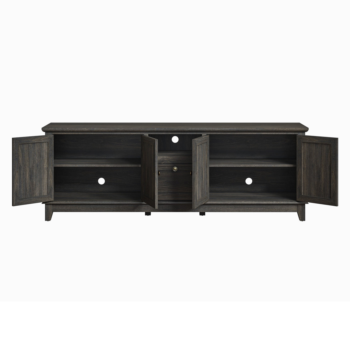 Rustic 72-Inch TV Stand with Adjustable Shelves, Hidden Storage - 72 in Width