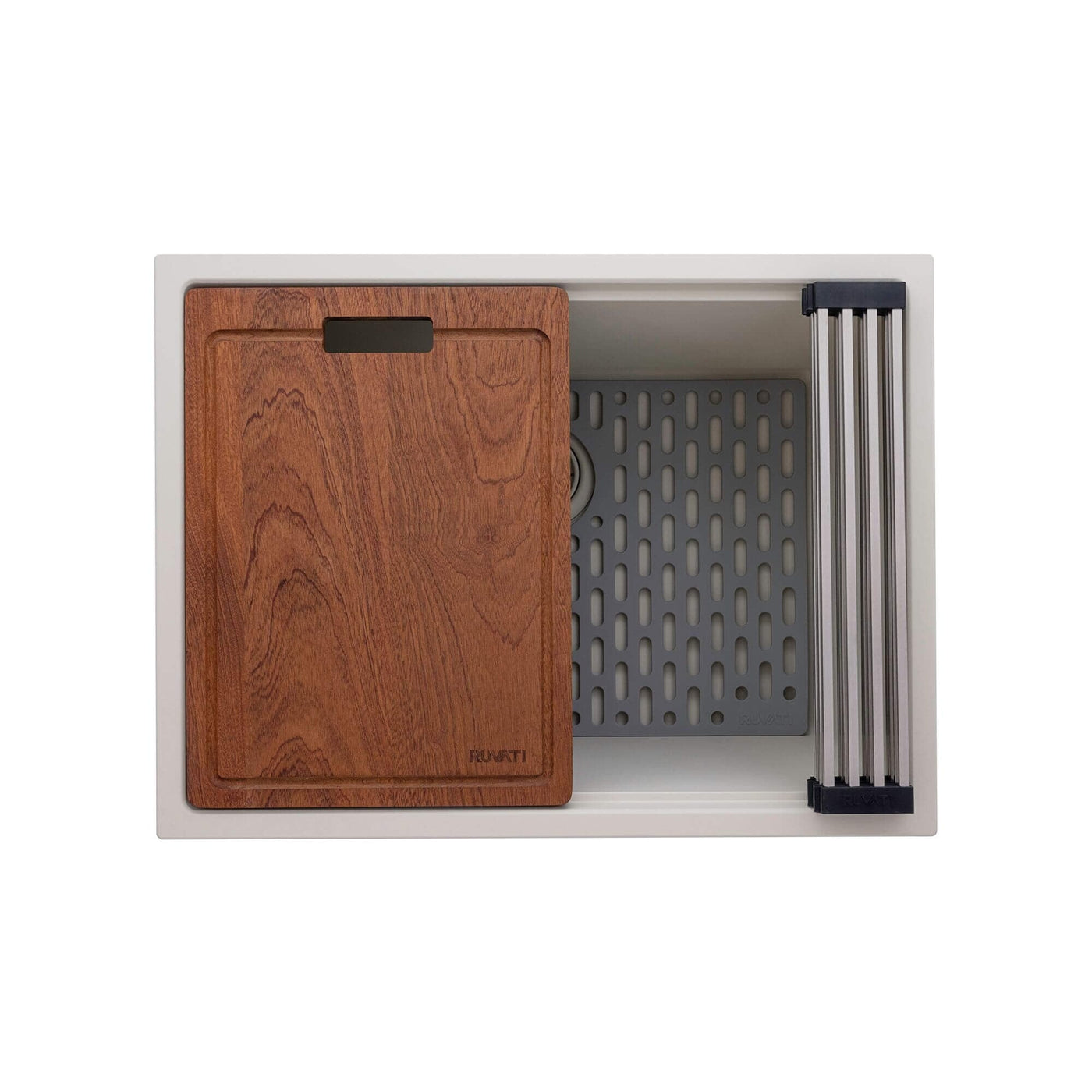 Ruvati 25-inch epiRock Workstation Warm White Undermount Laundry Sink - RVG2321WB